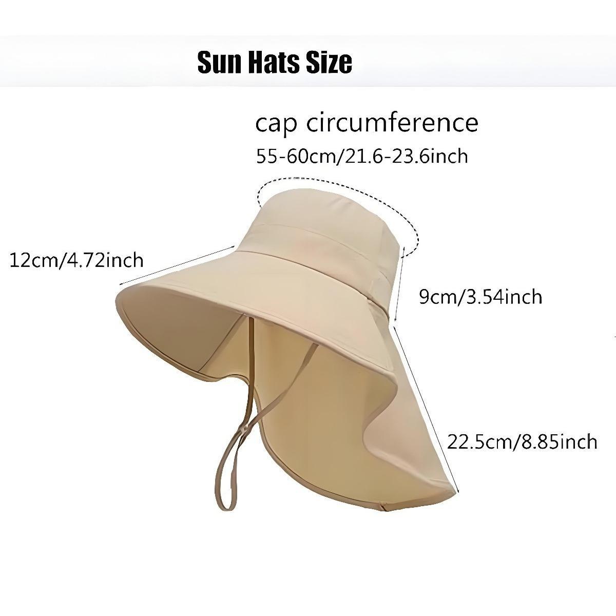 Women's Wide Brim Sun Hat with Neck Flap - UPF 50+ UV Protection Visor for Hiking, Cycling & Fishing - Breathable Summer Outdoor Hat with Adjustable Chin Strap