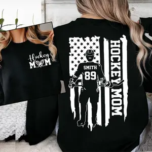 Custom Hockey Mama Shirt, Personalized Hockey Mom Tee with Name & Number, Perfect Gift for Proud Hockey Moms