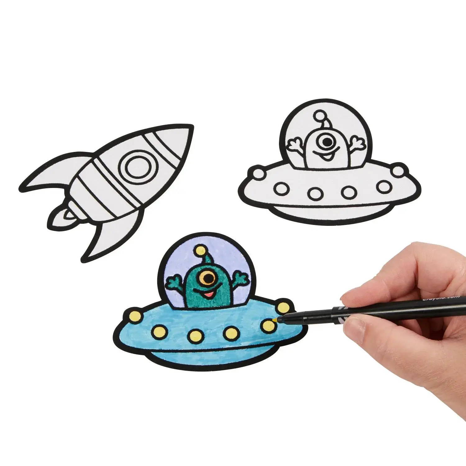 Color Your Own Space Magnets, Craft Kits, 12 Pieces, Magnets Kit, Space Theme
