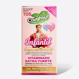 Coughout Children Pulmo Calcio Cough Support Syrup – Vitamin C & Propolis | Extra Strong Formula | 250 mL Dietary Supplement