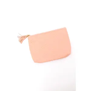 Quilted Travel Zip Pouch in Pink