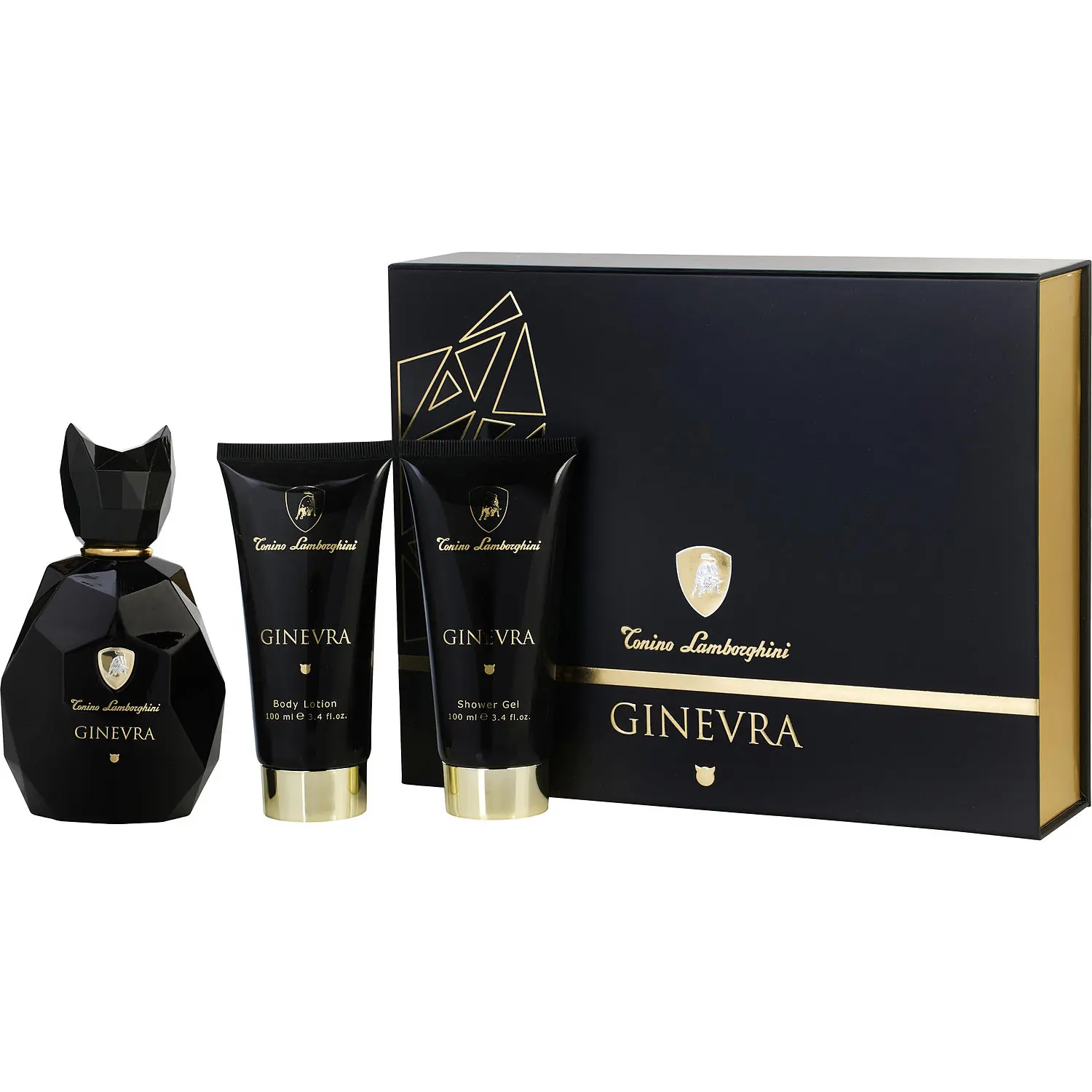Lamborghini Ginevra Black Panther Set-Eau De Parfum Spray 3.4 Oz & Body Lotion 3.4 Oz & Shower Gel 3.4 Oz For Men Lamborghini Ginevra Black Panther Set-Eau De Parfum Spray 3.4 Oz & Body Lotion 3.4 Oz & Shower Gel 3.4 Oz For Men