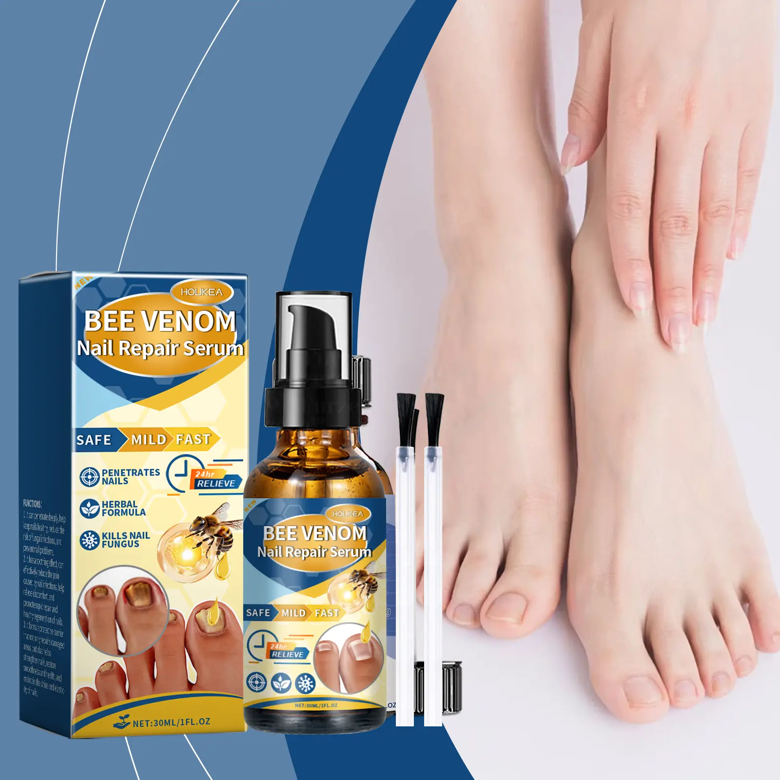 Houka Nail Repair Liquid Gentle Cleaning Nails Moisturize Brighten Nails Soothe Care Essence