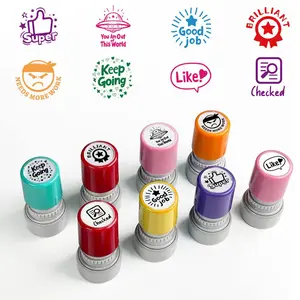Teacher Stamp, 8 Counts/set Grade Stamp, Self-inking Stamp, Stationery & Supplies for Home School Office, School Supplies