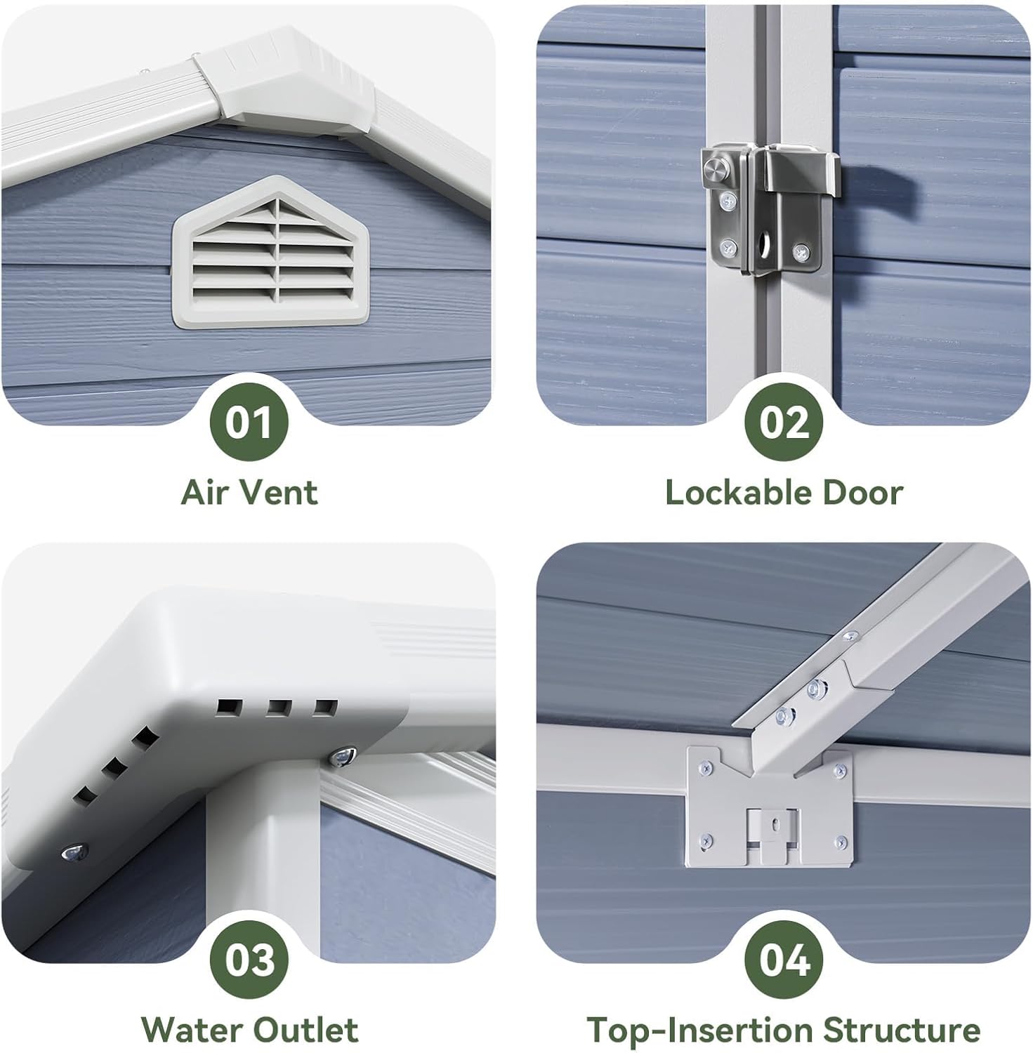 Aoxun Resin Storage Shed with Window – Waterproof, Lockable & Includes a Floor! Perfect for Patio, Lawn & Backyard. #BackyardMakeover #StorageHack #OutdoorOrganization