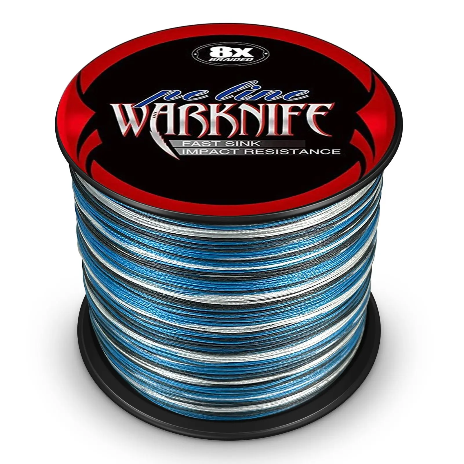 Warknife 8X Braided PE Line 1093yd/Spool Super Strong 8 Strands Ultra Sensitive High Energy Thin Diameter for Accurate Casting
