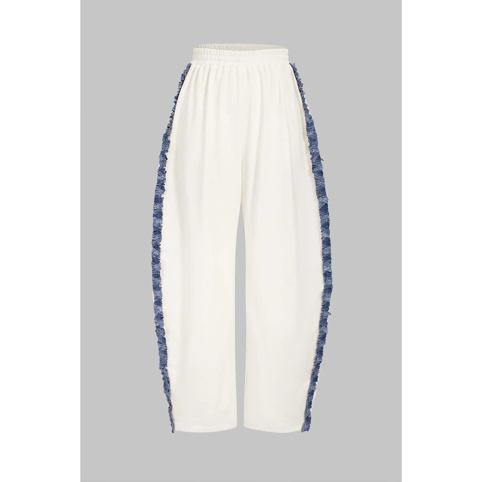 Patchwork Denim Horseshoe Pants