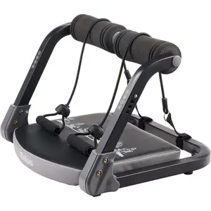 Ab Machine with Resistance Bands 2 in 1 Ab Workout Equipment for Home Gym, 4 Intensity Levels, Durable Steel Frame & Portable Storage