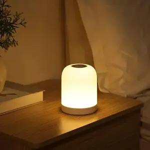 Portable LED Night Light, 1 Count USB Rechargeable Bedside Table Lamp, Dimmable Touch Control Night Light for Bedroom, Nursery, Bathroom, Living Room, LED Lights