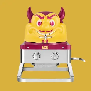 ASU Sun Devil Stainless Steel BBQ Grill - Interchangeable Top, 16,000 BTU Portable Gas Grill for Football Fans and Tailgating