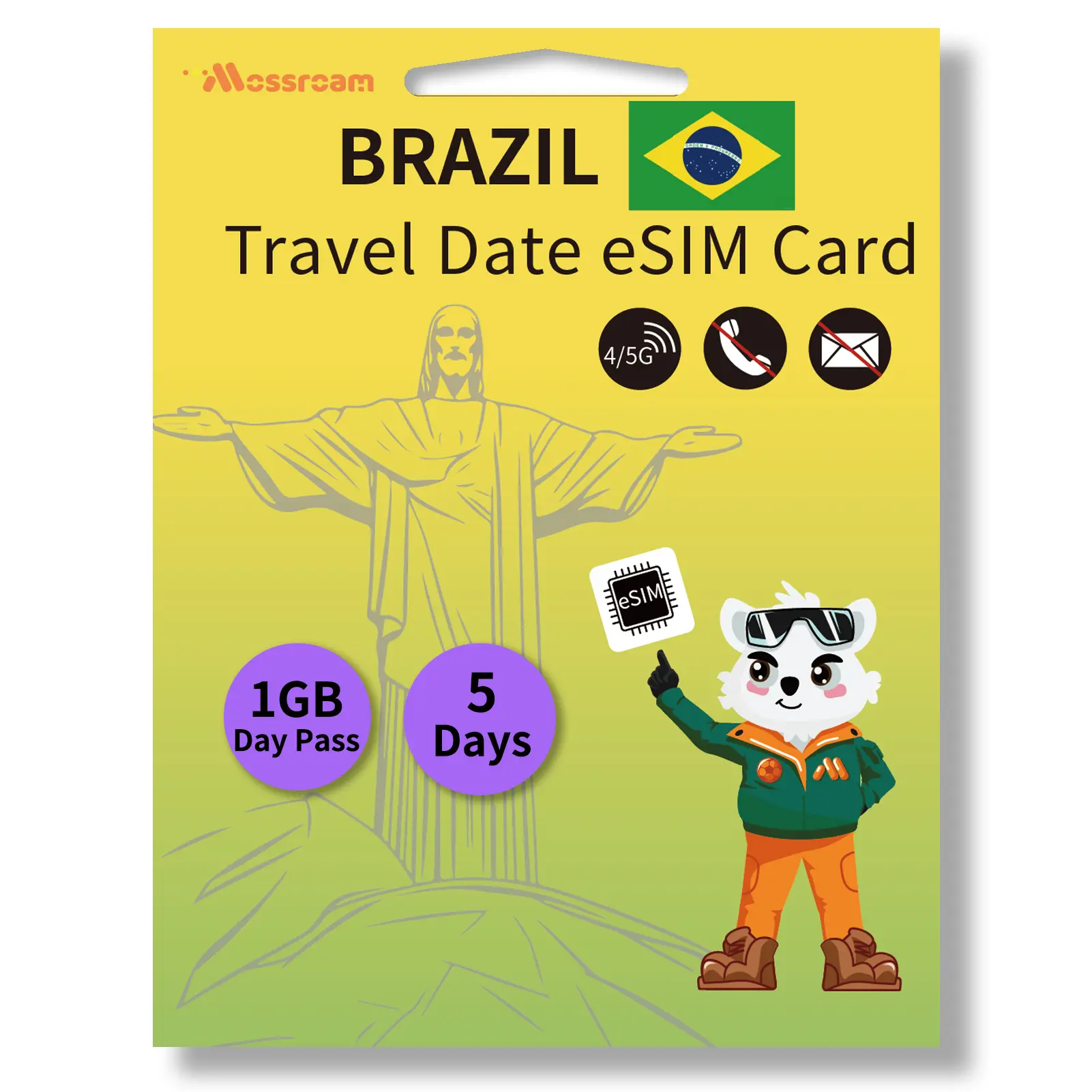 Brazil eSIM - Prepaid 4G/5G 1-2GB LTE Data for 5-30 Days - No Contracts, No Roaming - Easy Setup for Unlocked Devices