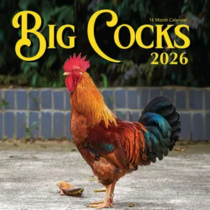 2026 Rooster Wall Calendar | Funny Chicken Daddies Calendar | Big Cocks Birds Monthly 12 Month | Chicken Calendar 2026 | Adults Joke Prank  | 12"x24" Wall Calendar