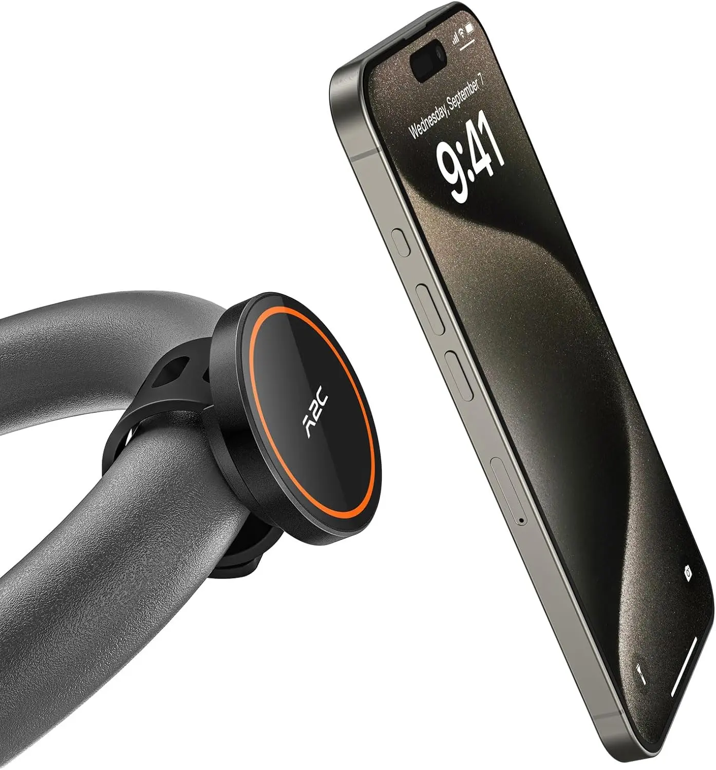 A2C Gym Fitness Durable Magnetic Phone Mount for Mobile Smartphones, MagSafe with 17x Super Strong Magnets, 0.5-1.5in Universal Handlebar Mount for iPhone 12-17, Tech Gadgets for GPS & Strollers