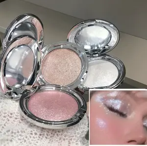 3PCS Single Color Highlighter Balm Set, Sparkling Diamond Shimmer Highlighter, Smooth Cream-to-Powder Highlighter for Face & Body, Long-Lasting Brightening Contour Makeup for All Skin Tones