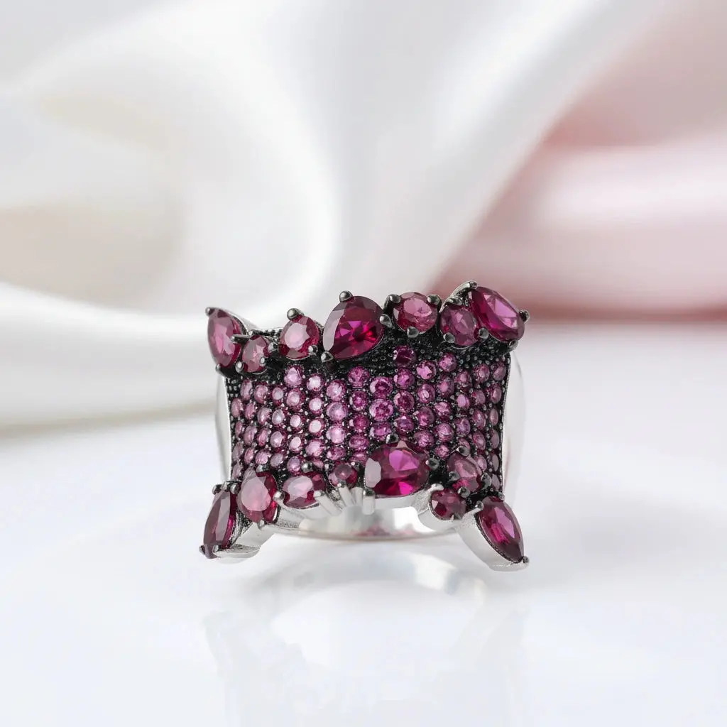 Rhodolite Garnet Bohemian Ring