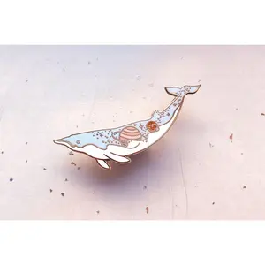 Sowerby's Beaked Whale Saturn and Titan Enamel Pin