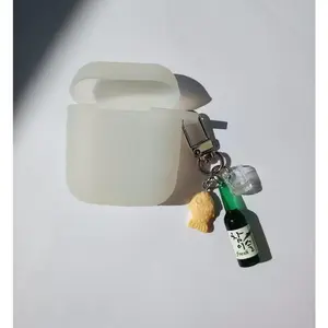 street food keychain Soju bottle shot glass fish-shaped-bun airpod keychain Phone strap
