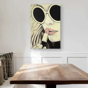 212 MAIN Artistic Aluminium Metal Print Wall Art - 20x30 in Figurative Blush Pink Lips Modern Beauty Photo, Home Decor for Room, Thoughtful Home Supplies Gift