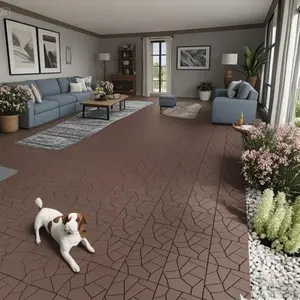 44pcs Stone Style 12" Patio Deck Tiles, DIY Module Interlocking Decking Tiles Floor Tile Outdoor and Indoor,Easy and Quick Installation Court Tiles