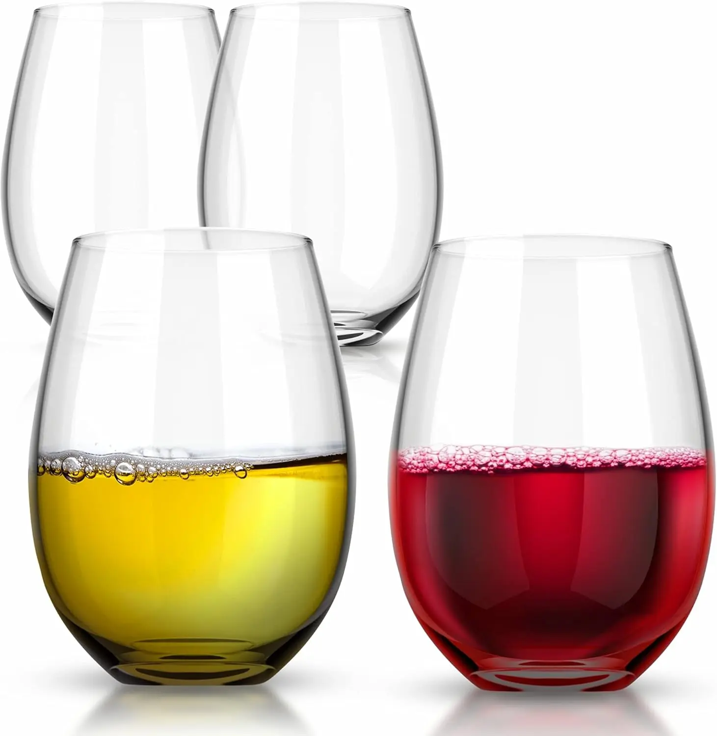Royalty Art Stemless Wine Cups Set of 4 | Borosilicate Crystal Glass
