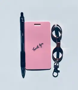 Bundle Vertical Badge Note with Ballpoint Pen and Mini Scissors