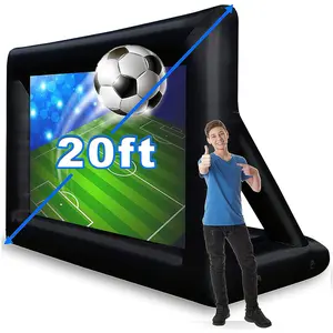 20ft Inflatable Portable Outdoor Projector Movie Screen with Air Blower, Rope & Stakes - Front/Rear Projection for Backyard, Pool Parties & Home Theater Cinema Nights