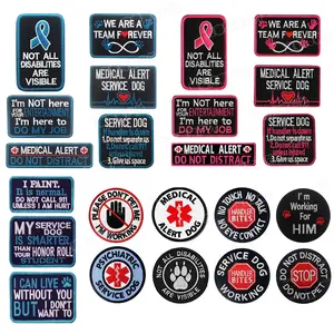 Service Dog Vest Patch Badge Tactical Hook Embroidery Patches Decorative Clothes Accessories Removable Insignia K9 For Dog PET