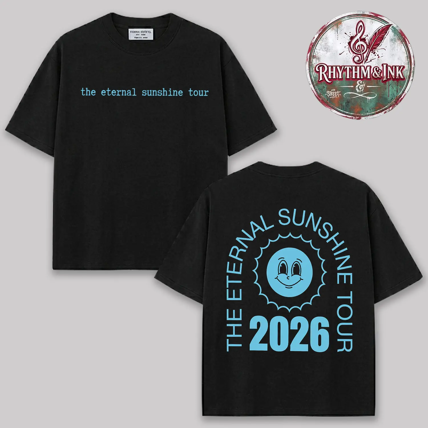 The Eternal Sunshine Tour 2026  Ariana V2 Concert Merch: Inspired Double-Sided Premium Cotton T-Shirt, Vintage Pop Music Graphic Tee, Blue Butterfly Tour Dates Shirt, Aesthetic Concert Outfit, Streetwear Gift for Music Fans