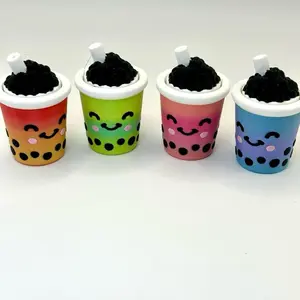 Kawaii Boba Clicker Keychain Fun Stress Relief Toy for Adults Portable Colorful Keychain for Daily Commute or Desk Use Energy Release Relaxation