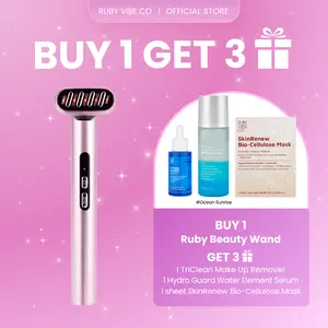 [RUBY VIBE CO] Ruby Beauty Wand Dual-Mode Skincare & Beauty Stick with LED Light Modes Warming and Vibration for Face Lifting and Dermaplaning Facelift Wrinkle Reducer