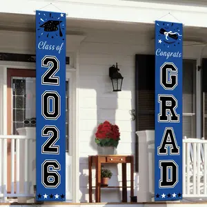 A set of 2026 graduation door banners, suitable for any school or grade level, makes the perfect decoration for Class of 2026 graduation parties.