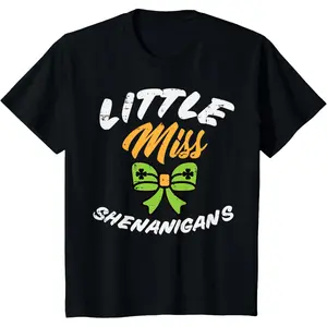 Little Miss Shenanigans St Patrick S Day Toddler Girls Kids T Shirt