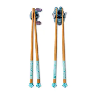 Disney Lilo & Stitch 2-Pair Wooden Chopstick Set With Ceramic Rests Disney Lilo & Stitch 2-Pair Wooden Chopstick Set With Ceramic Rests