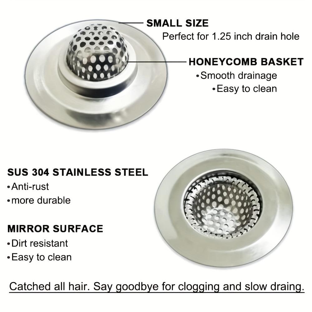 4-piece stainless steel kitchen sink filter -4.5-inch wide edge stainless steel drainage basket, double-layer sink drainage collector, suitable for standard bathroom, toilet, and kitchen drainage filters Drain Strainer Bags
