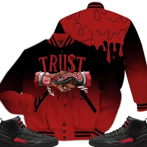 Bloodline 12s Outfit Varsity Jacket, Snake Trust No One Sneaker Color Match Shirts