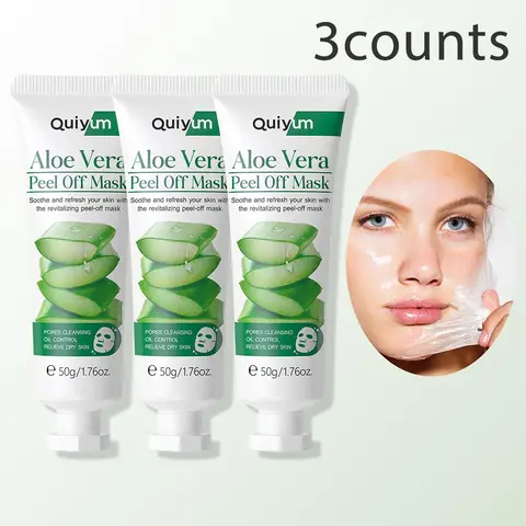 Aloe Vera Peel Off Mask, 3 Counts/set Moisturizing Facial Mask, Deep Cleansing Facial Mask, Facial Skin Care Product for Women & Men, Face Masks, Face Products