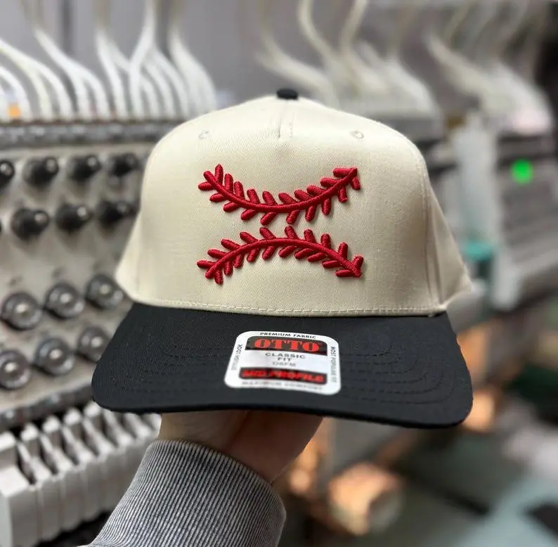 BASEBALL THREAD Embroidered Puff Hat