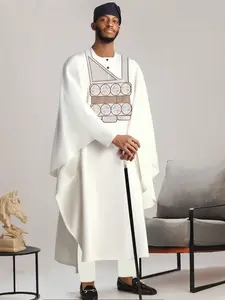 Men's African Style 3-Piece Set, Top Bottom Outer Robe Combo, Trendy New Arrival, Hot Selling Men's Fashion