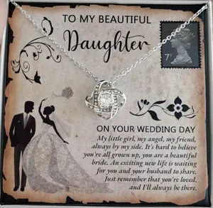 Daughter Wedding Beautiful Bride Love Knot Necklace, Gift from Mum and Dad for Daughter, Bride Jewellery, Daughter Bride Wedding