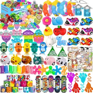 120 Pcs Party Favors for Kids 4-8-12, Pop Fidget Toys, Treasure Box Toys, Classroom Prizes, Pinata Filler Goodie Bag Stuffers, Treasure Chest, Carnival Prizes, Prize Box Toys for Boys Girls