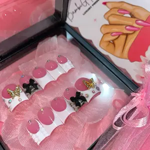 Acrylic French Press On Nails - Simple Design