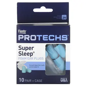 Flents Protechs, Super Sleep, Foam Ear Plugs, 10 Pair + Case