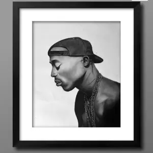 Tupac Poster size 18x24 Charcoal