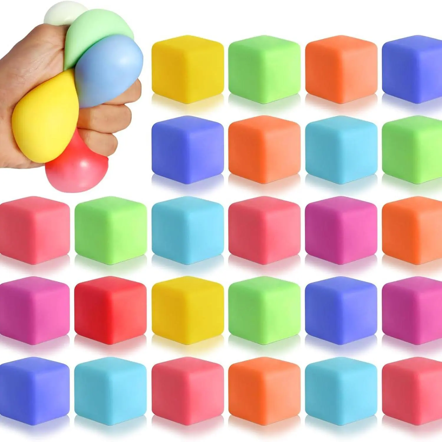 5 or 10 Random Color Stress Relief Cube Toys, for Anxiety Relief ...