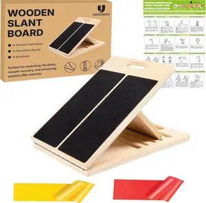 Adjustable Calf Stretching Slant Board Wooden Incline Stretcher for Squats Leg Knee Ankle Heel Workouts Adjustable Design Versatile Use