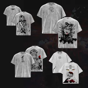 [Collection] Douma Demon Slayer anime manga Vintage oversized Double Printed Acid Washed casual style T-Shirt Unisex Washed Heavy Cotton Crewneck Shortsleeve graphic tee, gifts for fans, Menswear soft Streetwear apparel