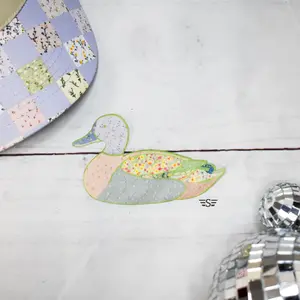 Floral Duck Fabric Patch (Patch ONLY)