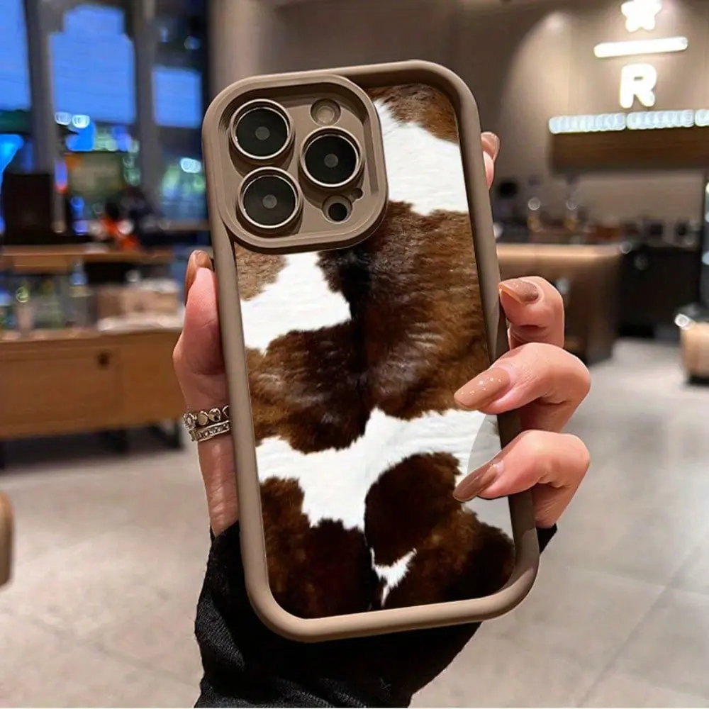 A Cowhide Pattern Phone Case, TPU Shockproof Full Protection Case, Suitable for iPhone 17/16/15/14/13/12/11 PRO MAX PLUS AIR E XS and PROMAX MINI, Ideal Gift for Friends and Family, T1391