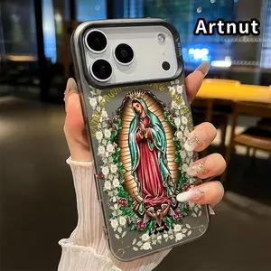 Phone Case for iphone 17 Pro Max 16 Plus 15 14 13 12 11 XR Air E Virgin's Divine Grace Pattern IMD Hard PC Back Soft Edge Drop-Proof Slim Cover Shell for Girl