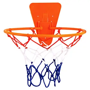 Wall-Mounted Kids Basketball Hoop No Drilling Compact Baby Parent-Child Toy SpaceSavingToys Sports Equipment Net Neon Orange